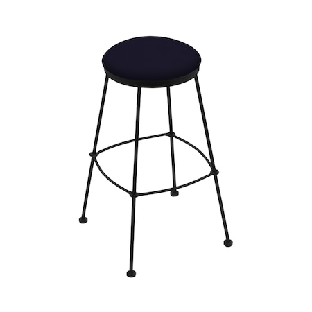 Holland Bar Stool Co 25" Stationary Counter Stool, Black Wrinkle, Canter Twilight Seat 303025BW002